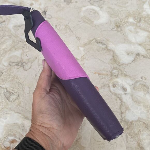 NWT Vegan Leather Long Zippered Wallet Purple & Pink Heart - Picture 5 of 10